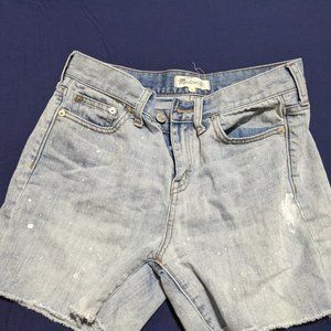 madewell paint splatter jean short